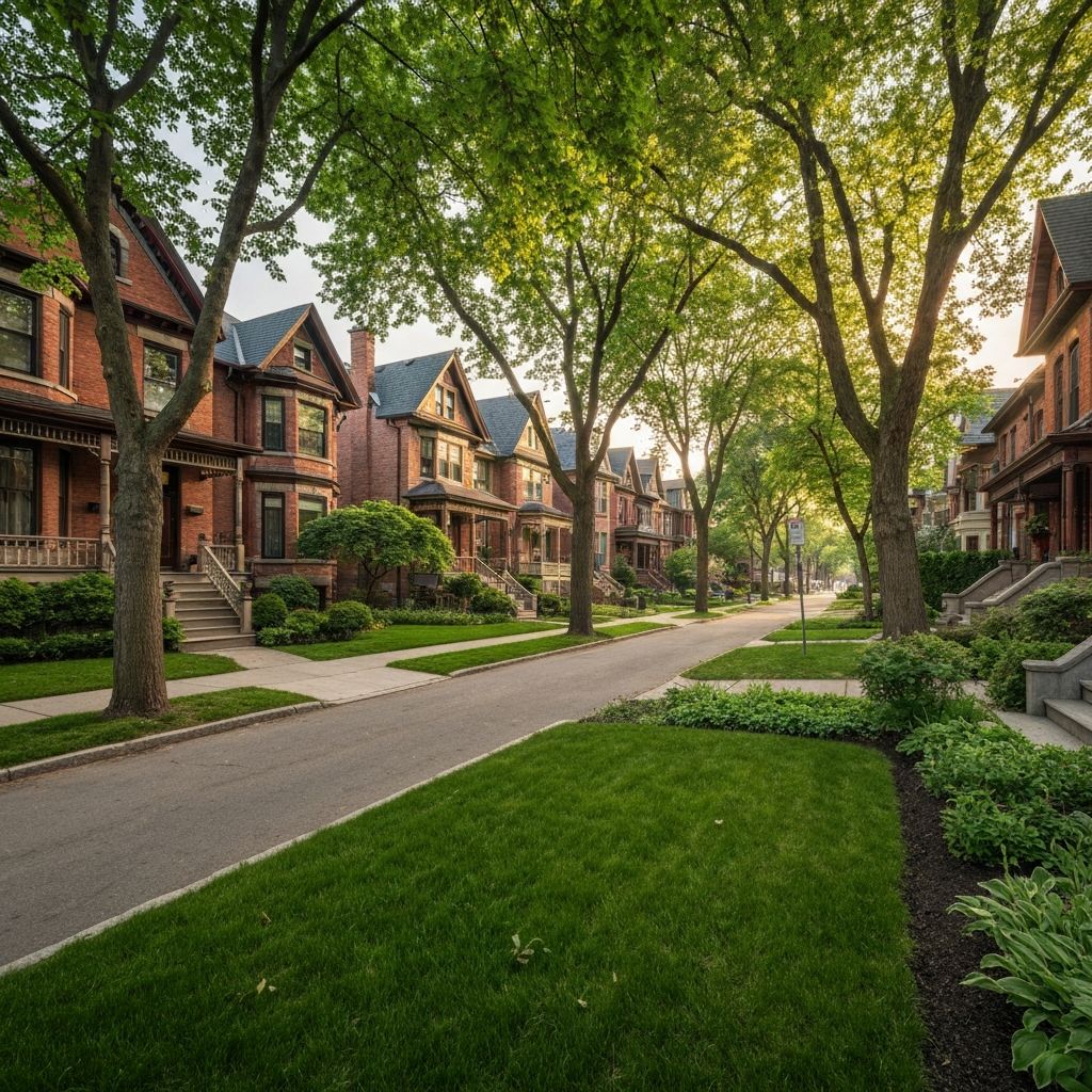 Beautiful tree-lined Toronto residential neighborhood
